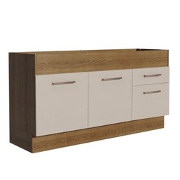 Balcão de Pia 150 Cm 2 Portas e 2 Gavetas (sem Tampo e Pia) Rustic/crema Agata Madesa - 2