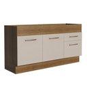 Ver imagem 1 de Balcão de Pia 150 Cm 2 Portas e 2 Gavetas (sem Tampo e Pia) Rustic/crema Agata Madesa