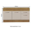 Ver imagem 3 de Balcão de Pia 150 Cm 2 Portas e 2 Gavetas (sem Tampo e Pia) Rustic/crema Agata Madesa