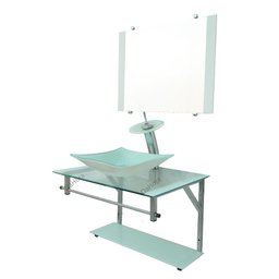 Gabinete de Vidro 60cm para Banheiro Cuba Retangular Branco - DaHora - 1