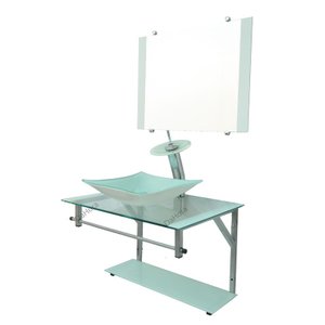 Gabinete de Vidro 60cm para Banheiro Cuba Retangular Branco - DaHora