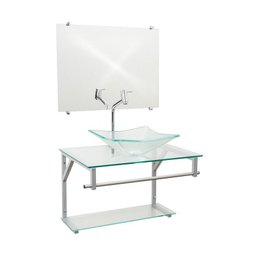 Gabinete de Vidro 60cm para Banheiro Cuba Retangular Branco - DaHora - 2