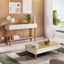 Ver imagem 2 de Mesa de Centro Liz e Aparador Fiero Off White Champanhe - Hb Móveis