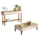 Ver imagem 1 de Mesa de Centro Liz e Aparador Fiero Off White Champanhe - Hb Móveis