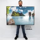 Ver imagem 2 de Quadro Decorativo Ilha em tela Canvas TACOLADO PAPEL DE PAREDE Moldura Flutuante 4,5cm Freijó 120 x