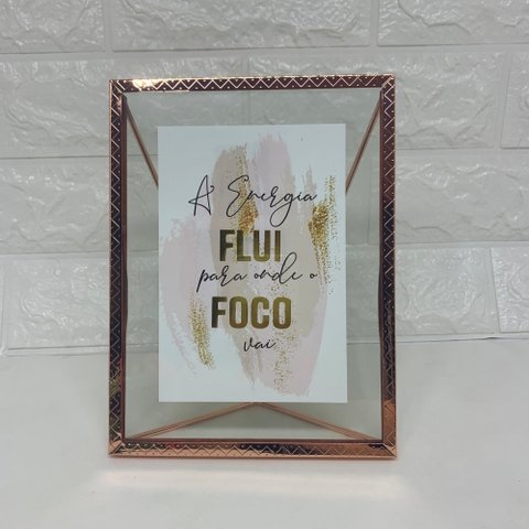 Porta Retrato 3D de metal rose gold