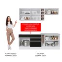 Ver imagem 6 de Armário de Cozinha Completa 220cm Branco/Preto Parma Madesa 02