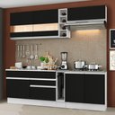 Ver imagem 1 de Armário de Cozinha Completa 220cm Branco/Preto Parma Madesa 02
