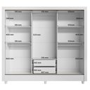 Ver imagem 7 de Guarda Roupa Casal Itália 3 Portas Correr 2 Gavetas MDF-MDP Branco Brilho com Cômoda Marabá
