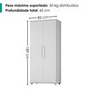 Ver imagem 5 de Guarda Roupa Solteiro Portugal 2 Portas de Bater MDF-MDP Branco Milani Movelaria