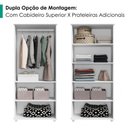 Ver imagem 4 de Guarda Roupa Solteiro Portugal 2 Portas de Bater MDF-MDP Branco Milani Movelaria
