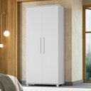 Ver imagem 2 de Guarda Roupa Solteiro Portugal 2 Portas de Bater MDF-MDP Branco Milani Movelaria