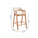 Ver imagem 4 de Kit 4 Banquetas Estofadas em Madeira Maciça Gaia Bege