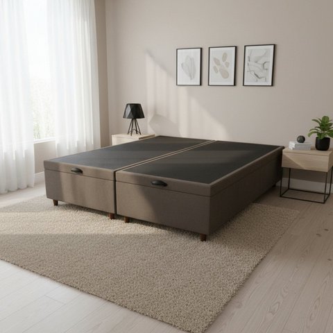 Base Box Baú Queen 158x198cm com Pistão a Gás Estrutura Reforçada Smart YesCasa