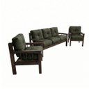 Ver imagem 3 de Sofá 3 Lugares + 2 Poltronas Madeira Maciça Veludo Sala