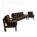 Ver imagem 3 de Sofá 3 Lugares + 2 Poltronas Madeira Maciça Veludo Sala