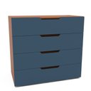 Ver imagem 2 de Cômoda para Quarto 4 Gavetas 90cm Madri Azul/Freijó