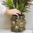 Ver imagem 5 de Vaso Conka Decorativo Cachepô Enfeite  25x24x24cm Vidro Âmbar