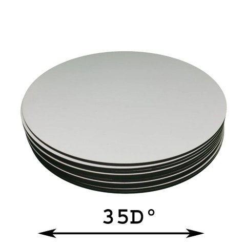Kit com 9 Cake Board Redondo Mdf Branco 35dº Kitckb35d