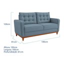 Ver imagem 4 de Kit Sofá 2 Lugares e 1 Poltrona Luxo Moderno Sala de Estar Linho Samuel
