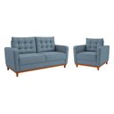 Ver imagem 2 de Kit Sofá 2 Lugares e 1 Poltrona Luxo Moderno Sala de Estar Linho Samuel
