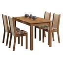 Ver imagem 2 de Conjunto Sala de Jantar Madesa Bea Mesa Tampo de Madeira com 4 Cadeiras Rustic/Crema/Floral Hibiscos