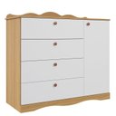 Ver imagem 2 de Cômoda Infantil 4 Gavetas Aquarela Espresso Móveis Bege/Nature/Branco