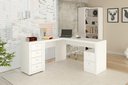 Ver imagem 1 de Escritório com Mesa para Computador e Armário Canto Branco - Fdecor