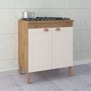Ver imagem 1 de Balcão de Cozinha 72 Cm Viena 2 Portas Canelato Rústico/natura Off White - Atualle Móveis