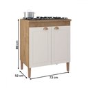 Ver imagem 3 de Balcão de Cozinha 72 Cm Viena 2 Portas Canelato Rústico/natura Off White - Atualle Móveis