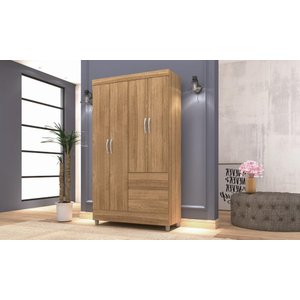Roupeiro Ideal Plus 4 Portas e 2 Gavetas - Nature - Vila Rica
