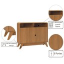 Ver imagem 2 de Bancada Nature Moderno 3 Portas 1 Gaveta MDF 95cm Mais de Casa