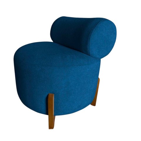 Poltrona Decorativa Mônaco Couro Azul Marinho