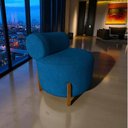 Ver imagem 7 de Poltrona Decorativa Mônaco Couro Azul Marinho