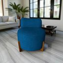 Ver mais imagens de Poltrona Decorativa Mônaco Couro Azul Marinho