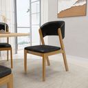 Ver imagem 2 de Cadeira Amanda Madeira Maciça Estofada para Mesa de Jantar Courino Preto 503