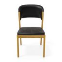 Ver imagem 4 de Cadeira Amanda Madeira Maciça Estofada para Mesa de Jantar Courino Preto 503