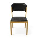 Ver imagem 4 de Cadeira Amanda Madeira Maciça Estofada para Mesa de Jantar Courino Preto 503