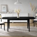 Ver imagem 4 de Conjunto Mesa Extensível Oval 4 Cadeira Madeira Maciça Encosto Telado Tiê CabeCasa MadeiraOriginals Preto