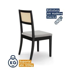Conjunto Mesa Extensível Oval 4 Cadeira Madeira Maciça Encosto Telado Tiê CabeCasa MadeiraMadeira - 17