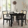 Conjunto Mesa Extensível Oval 4 Cadeira Madeira Maciça Encosto Telado Tiê CabeCasa MadeiraOriginals - 2