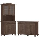 Ver imagem 1 de Cristaleira 4 Portas e Balcao 3 Portas Madeira Maciça Cafe Milani Store