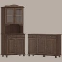 Ver imagem 2 de Cristaleira 4 Portas e Balcao 3 Portas Madeira Maciça Cafe Milani Store