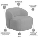 Ver imagem 4 de Kit 02 Poltronas Decorativa Fixa Orgânica para Sala Living Barolo L06 Linho Cinza - Lyam Decor