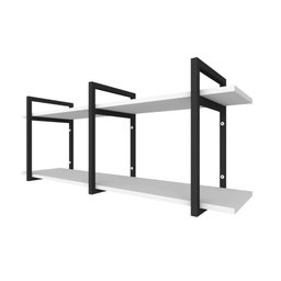 Prateleira Industrial para Livros - Ferro e Madeira - Estante de Parede - 2