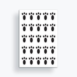Kit Adesivos Patinhas de Coelho Páscoa Preto 3,2x4,5 100 Unidades - 2