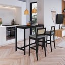 Ver imagem 1 de Conjunto Mesa Bistrô com 2 Banquetas Tiê CabeCasa MadeiraOriginals Preto/Cinza