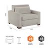 Sofa Cama Solteiro Sofia 1 Lugar 110cm com Pés de Madeira Talento Móveis - 5