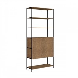 Conjunto Home Office 4 Peças 1 Escrivaninha e 3 Estantes Steel Quadra Industrial Artesano - 13