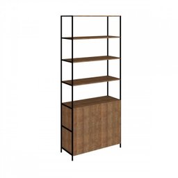 Conjunto Home Office 4 Peças 1 Escrivaninha e 3 Estantes Steel Quadra Industrial Artesano - 11